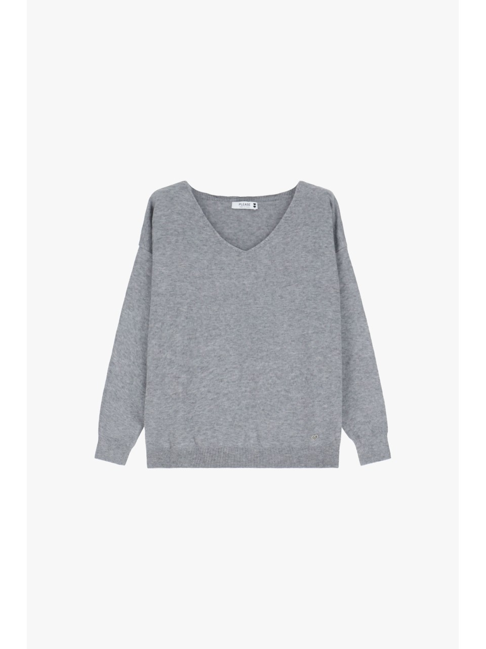 copy of Please Femme pull fin ecru avec col en V