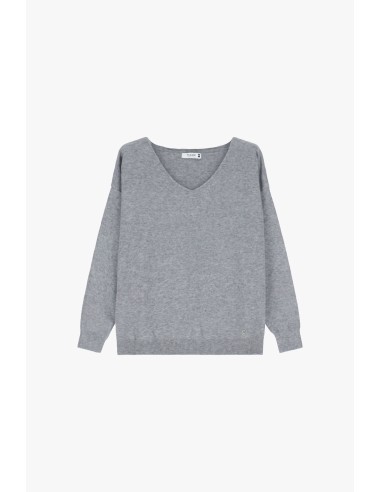 copy of Please Femme pull fin ecru avec col en V