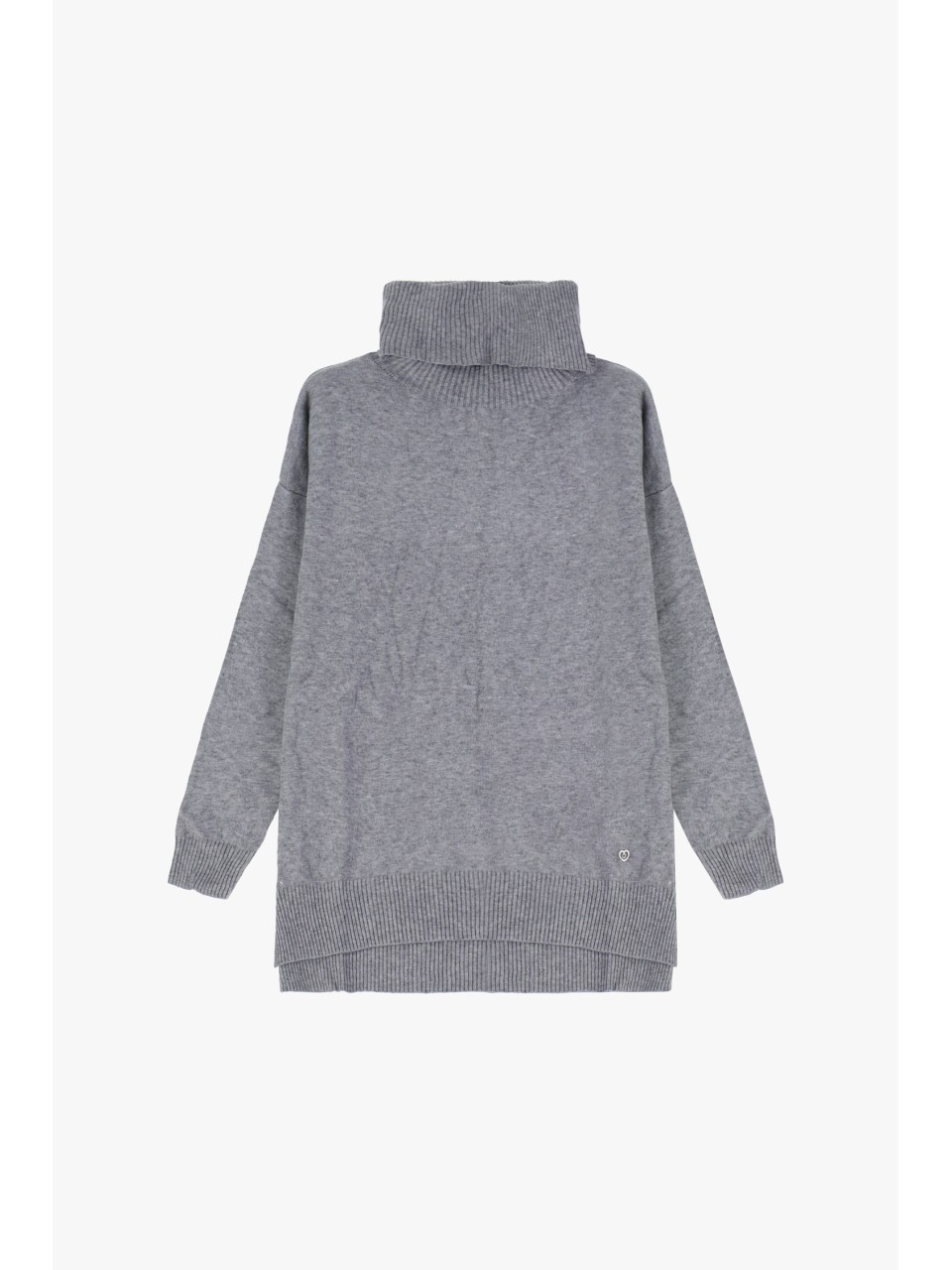 Please Femme pull col roulé en maille coloris Gris