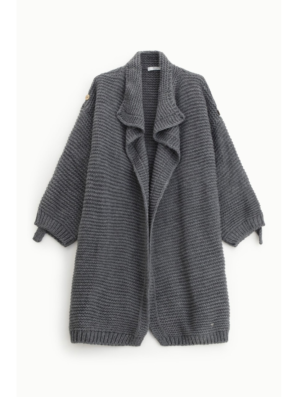 Please Gilet Long en Maille coloris Gris