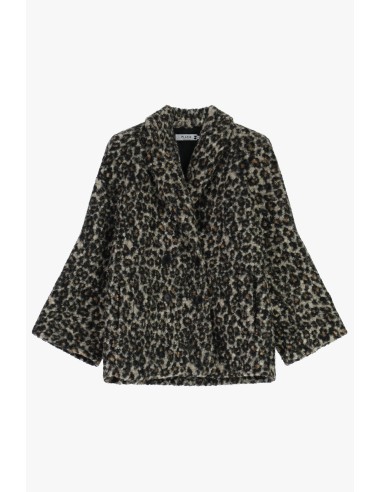 Please Manteau court en eco fourrure Leopard