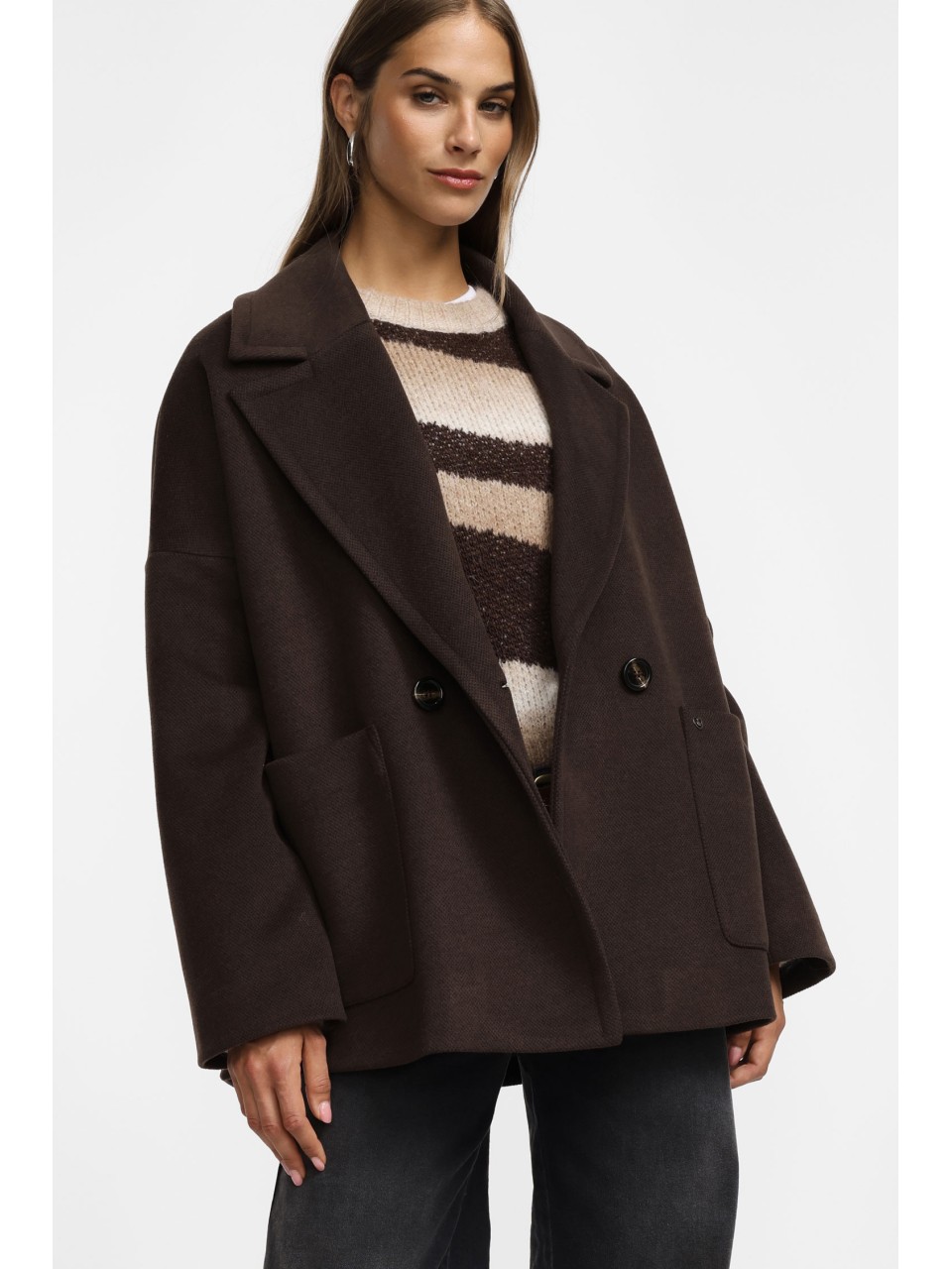 copy of Please Femme, manteau court croisé, oversize, en...