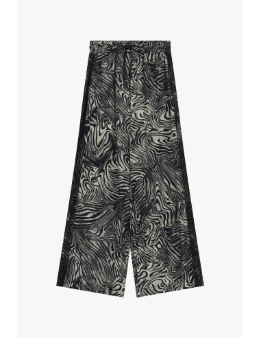 Please pantalon Fluide imprimé et finitions dentelle