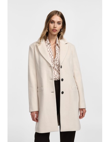Please Femme manteau ajusté coupe droite coloris ecru