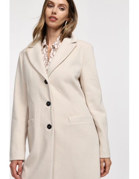 copy of Please Femme manteau court et cintré à boutonnage droit en drap coloris bordeaux