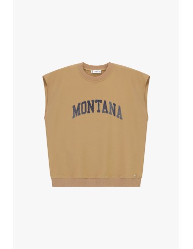 Please sweat-shirt Camel sans manches