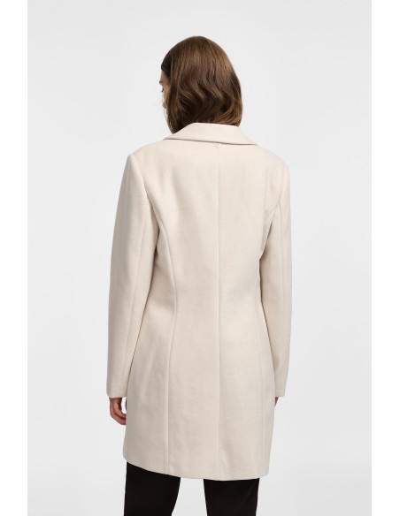 copy of Please Femme manteau court et cintré à boutonnage droit en drap coloris bordeaux