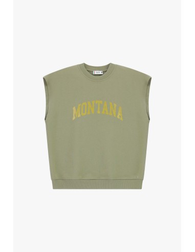 Please sweat-shirt kaki sans manches