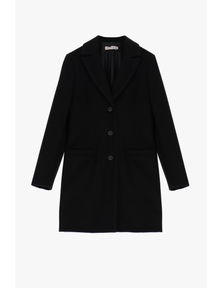 copy of Please Femme manteau court et cintré à boutonnage droit en drap coloris bordeaux