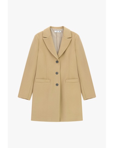 copy of Please Femme manteau court et cintré à boutonnage droit en drap coloris bordeaux