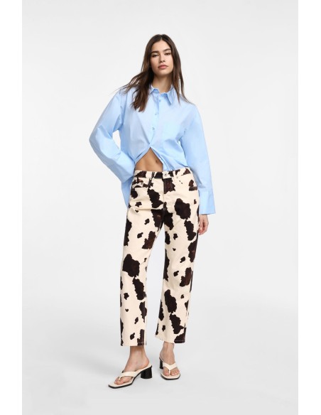 copy of Please jean ecru imprimé vache