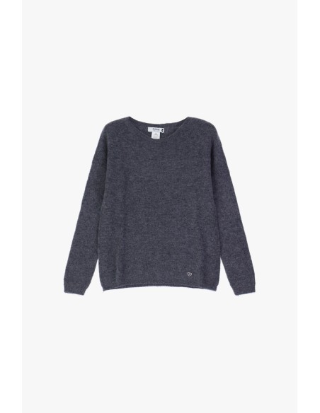 Please pull a col rond en alpaga melangé