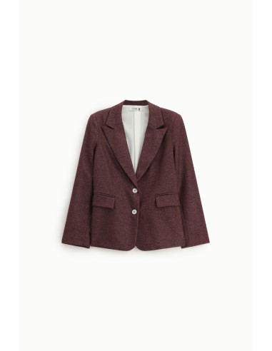 Please Blazer en tweed bordeauix chiné