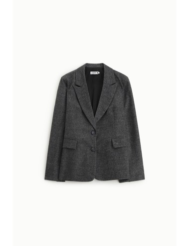 Please Blazer en tweed noir chiné