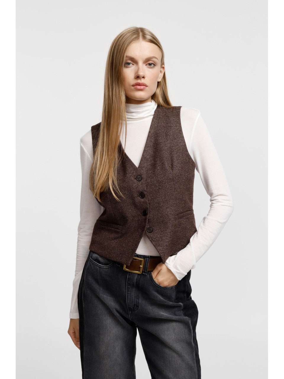 copy of Please Gilet en twedd bordeaux chiné 2