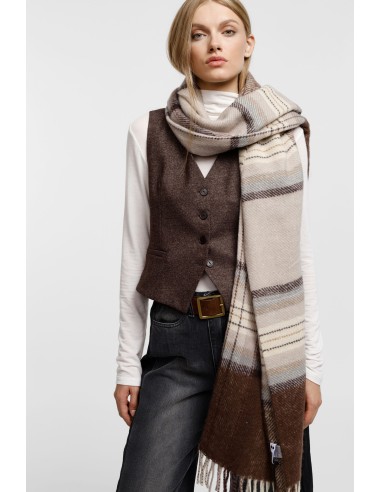 Please Gilet en tweed choco chiné