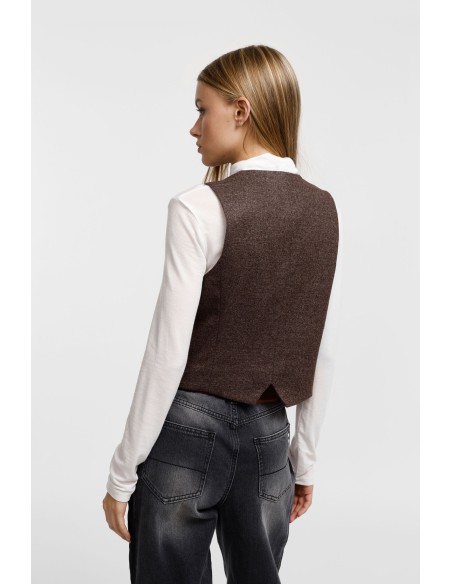 copy of Please Gilet en twedd bordeaux chiné