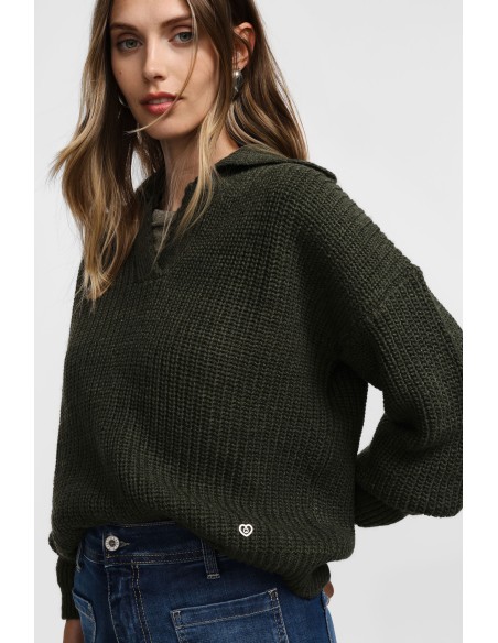 copy of Please Pull en maille ecrue col camioneur