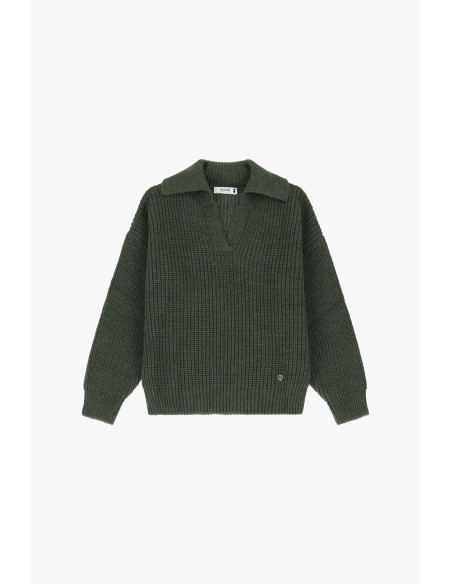 copy of Please Pull en maille ecrue col camioneur