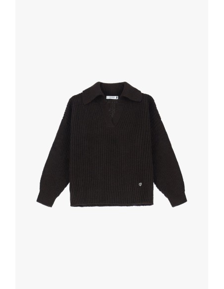 copy of Please Pull en maille ecrue col camioneur