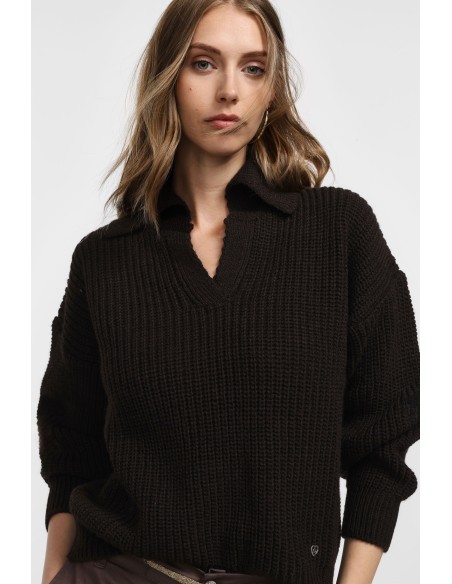 copy of Please Pull en maille ecrue col camioneur