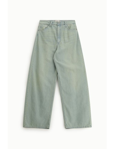 Jean jambe large taille haute effet usé - Please