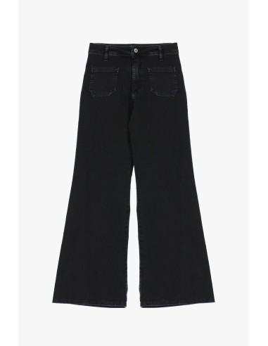 Jean évasé à taille mi-haute - modele Birkin -...