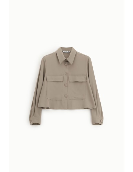 Veste courte en crêpe fluide - Please