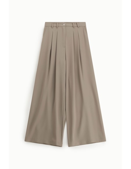 Pantalon flare taille haute en crêpe fluide - Please