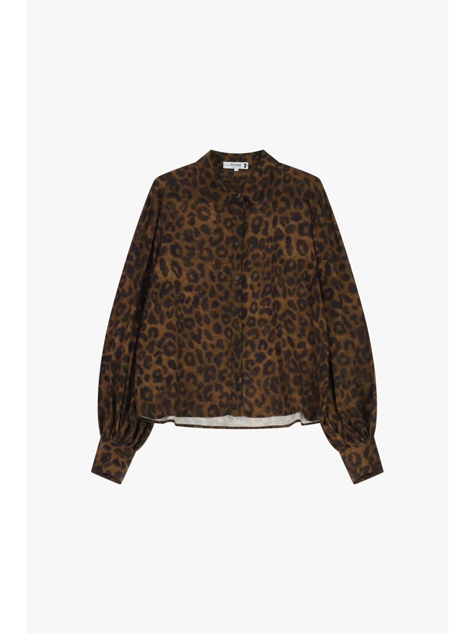 Chemise regular-fit imprimé animal en satin - Please