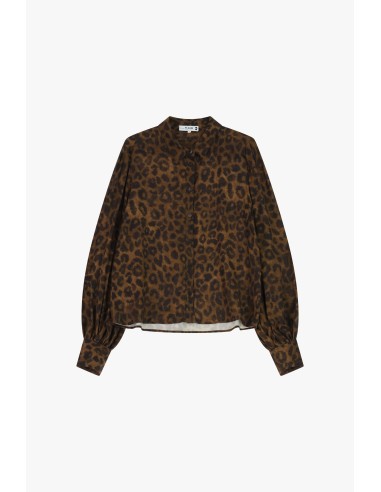 Chemise regular-fit imprimé animal en satin -...