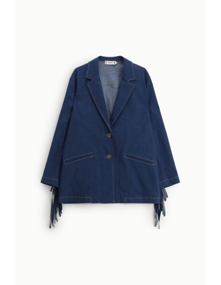 Blazer en jean a franges - Please