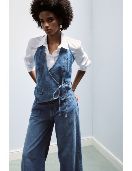 Gilet croisé en jean - Please