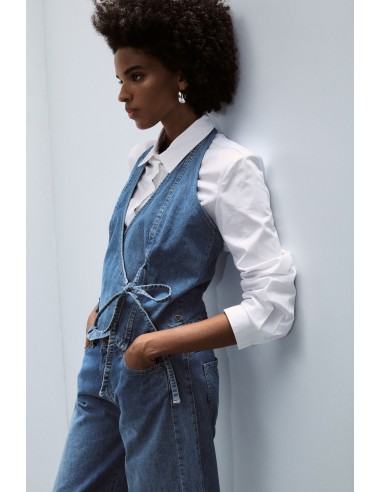 Gilet croisé en jean - Please