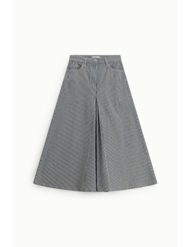 Pantalon jupe-culotte palazzo à rayures –...
