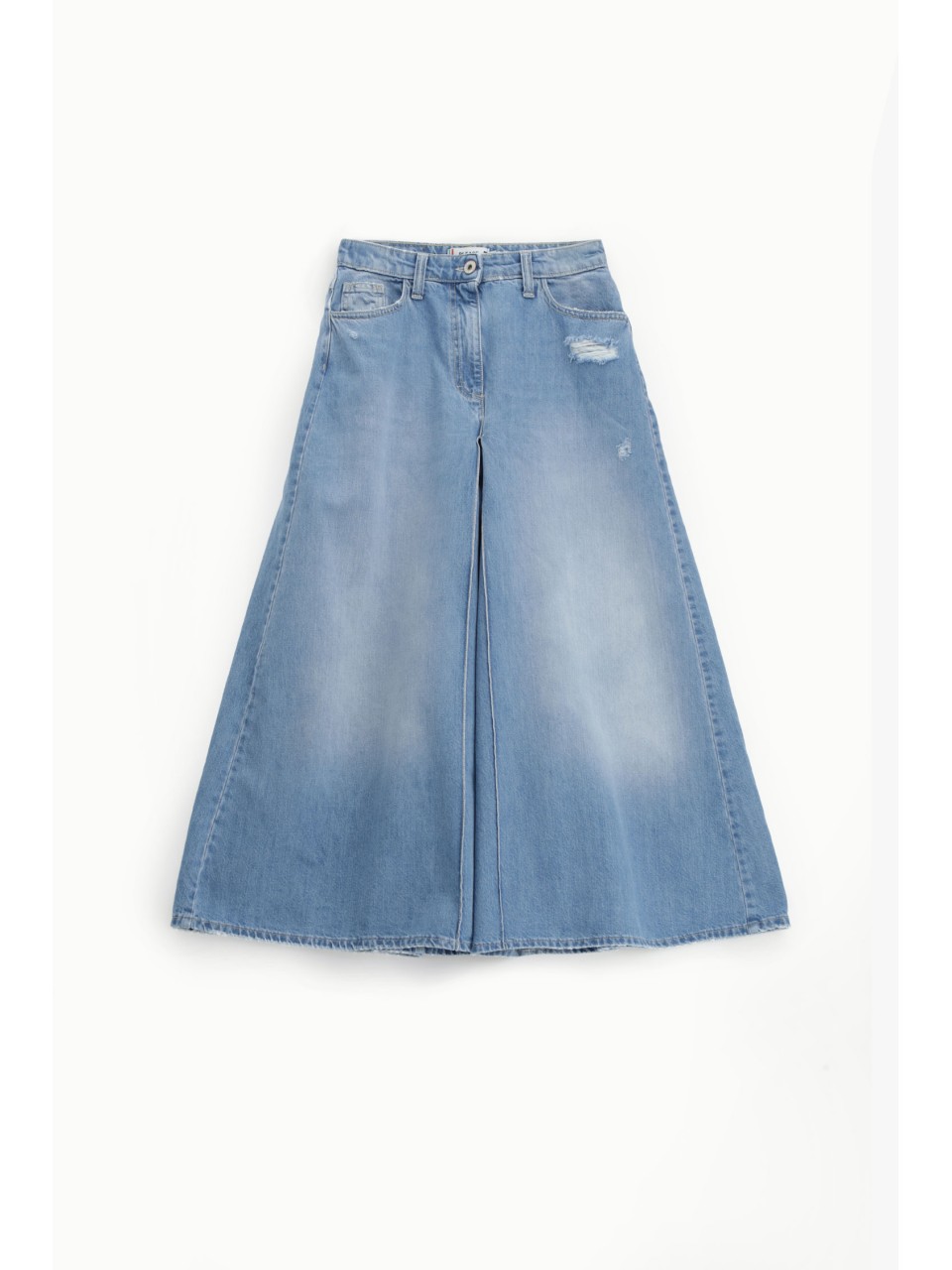 Jupe-culotte en denim délavé avec abrasions – Please Lyon