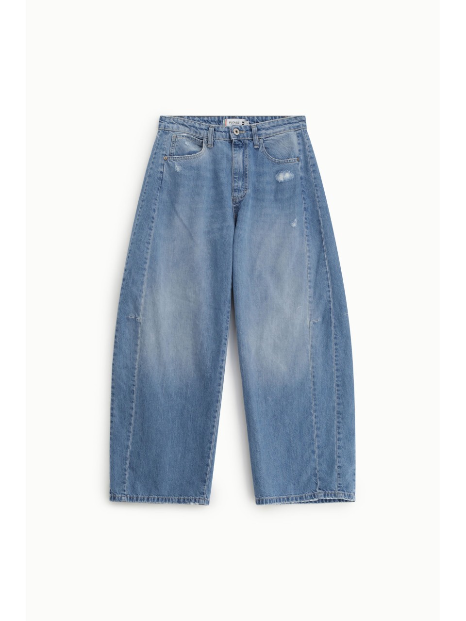 Jean ballon en denim délavé et usé – Please Lyon