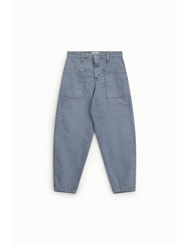 Jean ballon à grandes poches avant en denim...