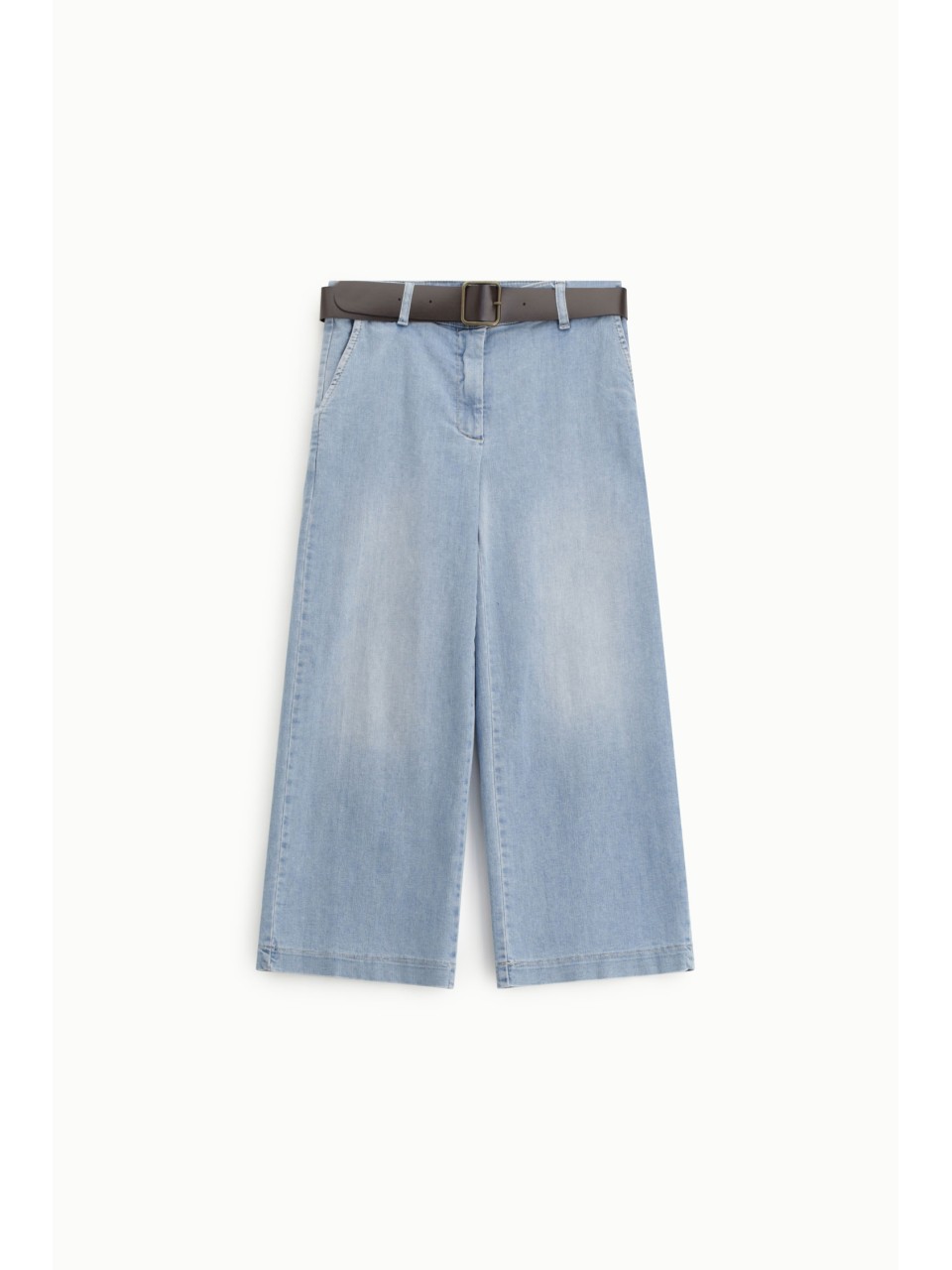 Jean jambe large avec ceinture en denim clair – Please Lyon