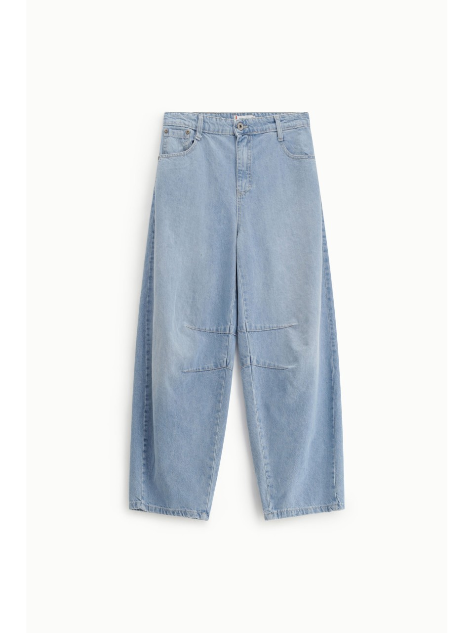 Jean jambe large à coutures ergonomiques en denim clair –...