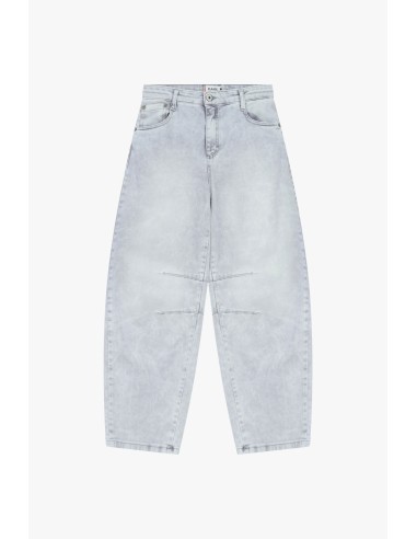 Jean jambe bouffante à coutures apparentes en...