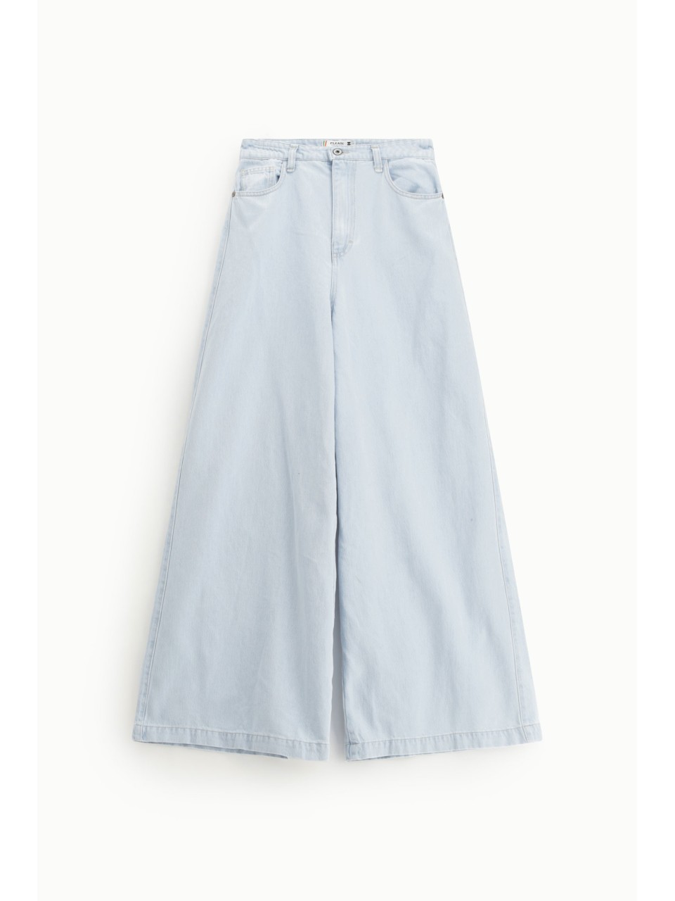 Jean palazzo jambe large en denim clair très souple –...