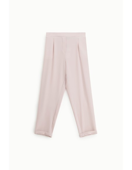 Pantalon fluide forme carotte en crêpe - Please
