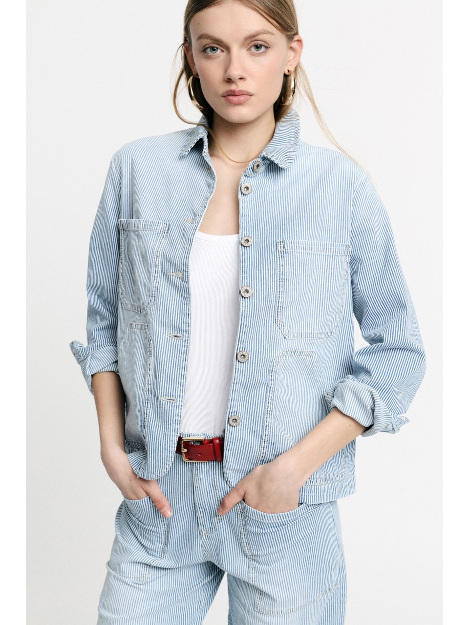 Surchemise à rayures avec grandes poches – Please 2