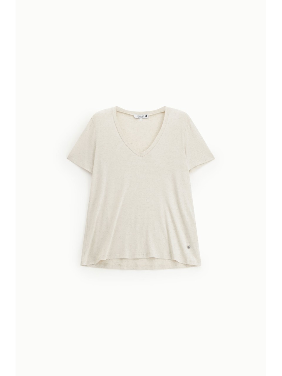 T-shirt col V coupe droite – Please Femme