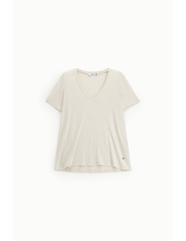 T-shirt col V coupe droite – Please Femme