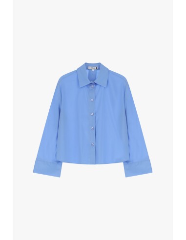 Chemise cropped col classique et poignets...