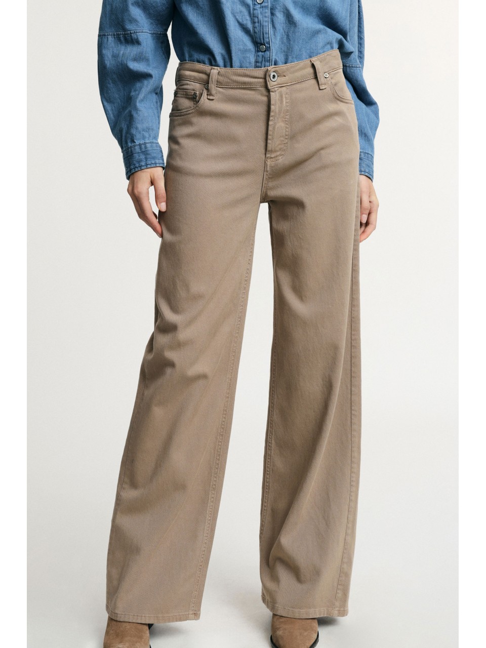 Pantalon large taille haute cinq poches en Tencel - Please 2