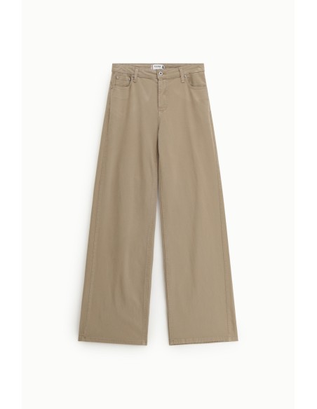 Pantalon large taille haute cinq poches en Tencel - Please