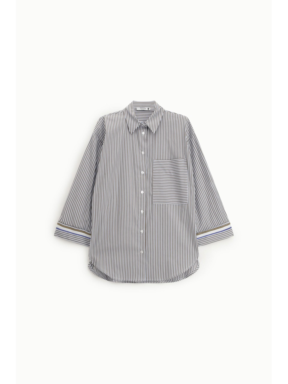 Chemise rayée manches kimono en popeline de coton - Please